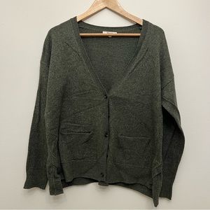Madewell Landscape Cardigan Sweater - green/olive green